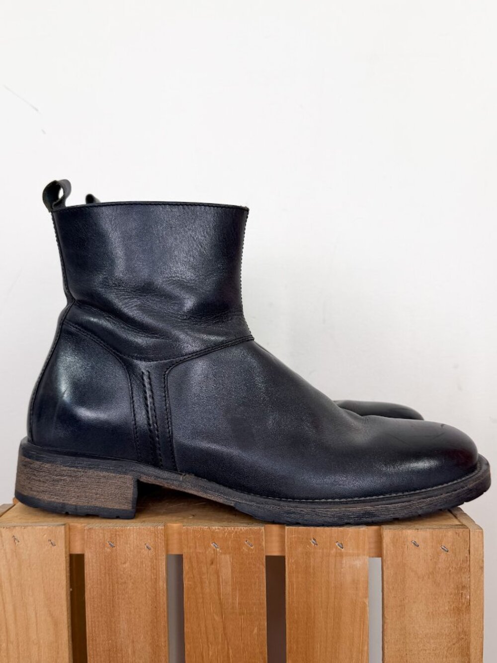 Kenneth Cole Black Leather Ankle Zip Up Chelsea Boots Size Men's 10.5 / 44